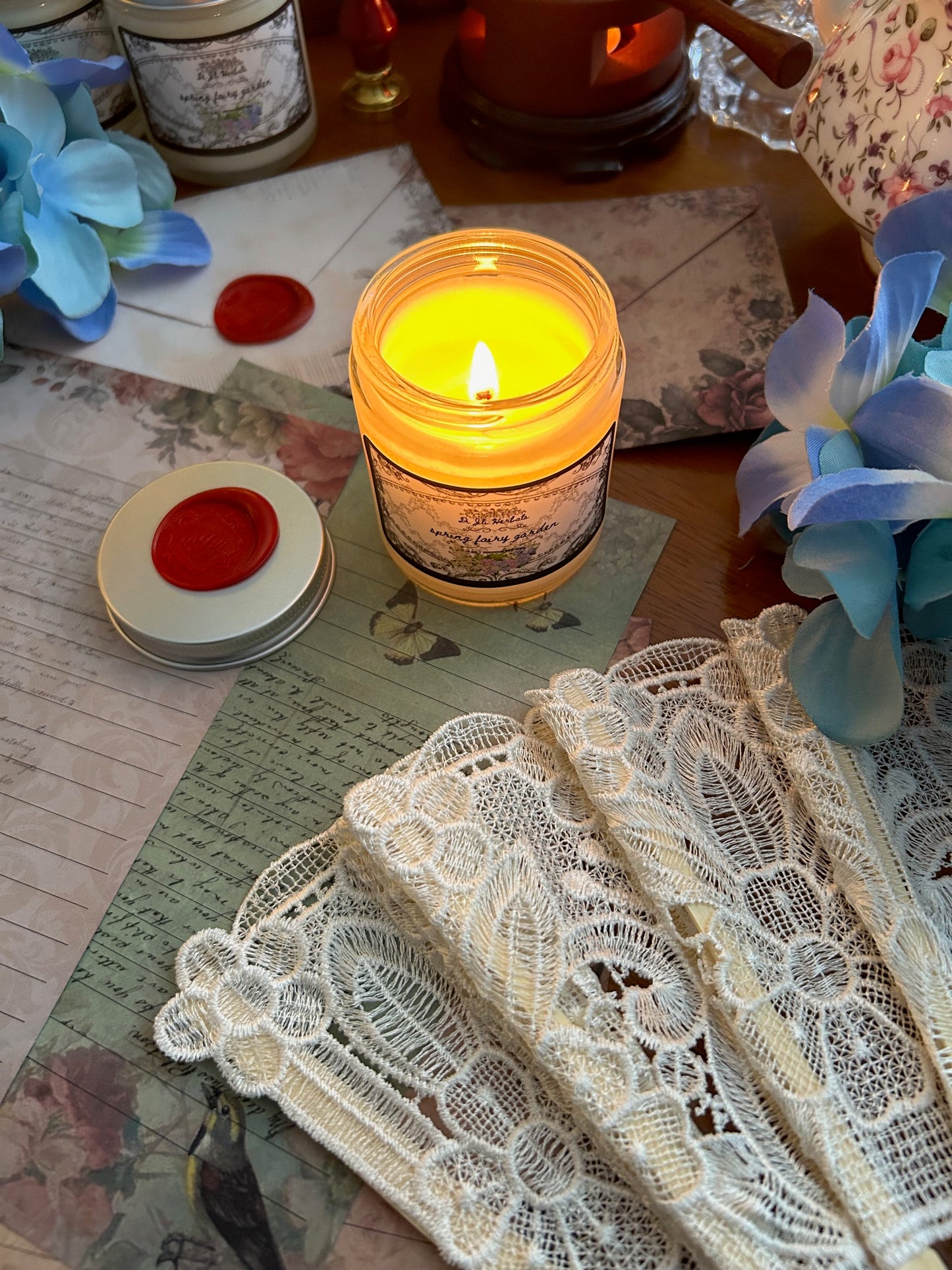 Spring Fairy Garden Candle