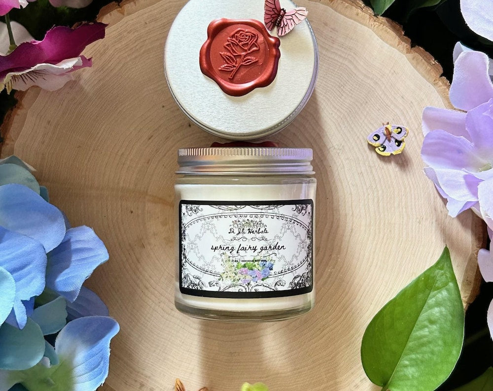 Spring Fairy Garden Candle